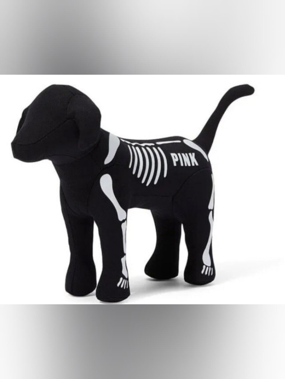 Pink Victoria's Secret Black Dog with White Skeleton Print, NWT
